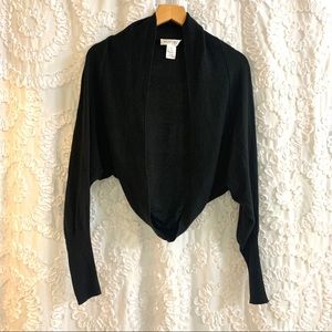 Silk & Cashmere Black Sweater Cover Up Cardigan